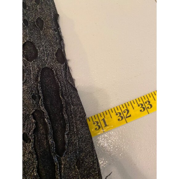 Forever 21 Bodycon Dress Metallic Black Distressed-Style Scoop Back Small - Picture 7 of 10